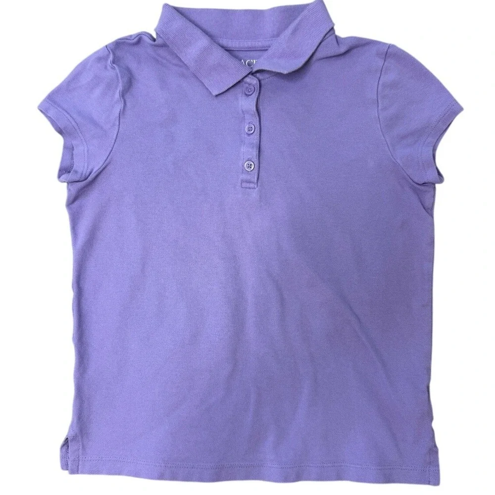 The Children's Place Girls Polo Shirts Size M 7/8 Red Purple 2Pack SchoolUniform